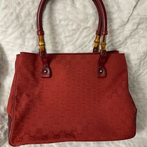 Vintage Gucci Bamboo Tote Bag